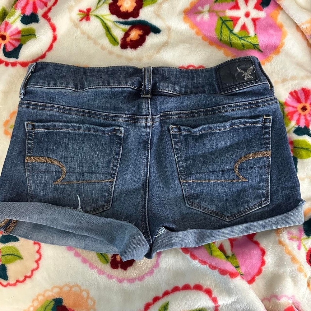 Women's Y2K Vintage American Eagle Low Rise Short Shorts Micro Mini Booty Size 2 - Picture 2 of 6